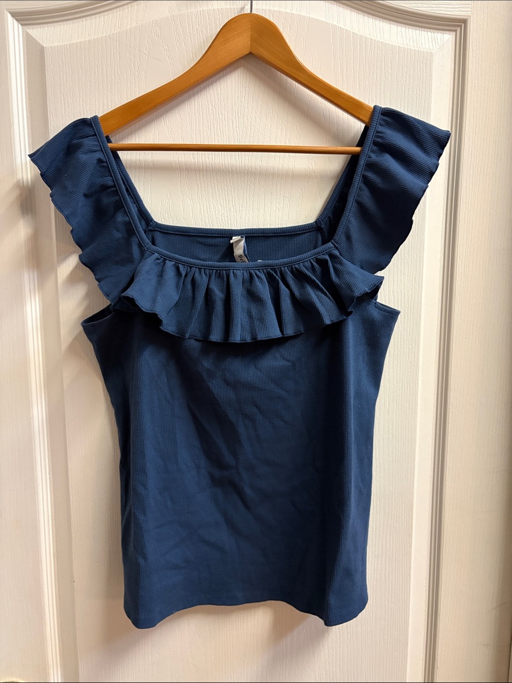 torrid Navy Ruffle Square Neck Tank